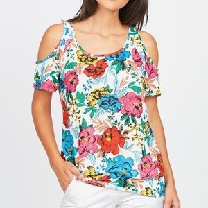 SOLD OFFLINE Kut floral cold shoulder tunic top